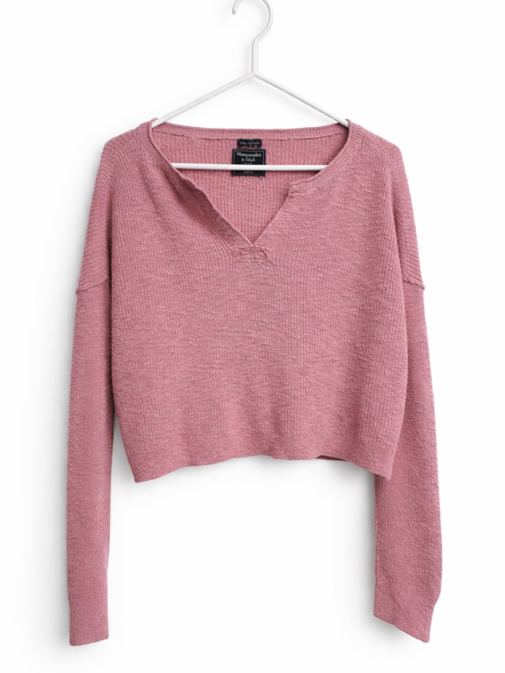 Abercrombie & Fitch‎ Dusty Rose V-Neck Cropped Sweater